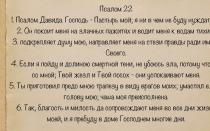 Чтение Псалмов в различных жизненных ситуациях Читать псалом 22 на русском языке
